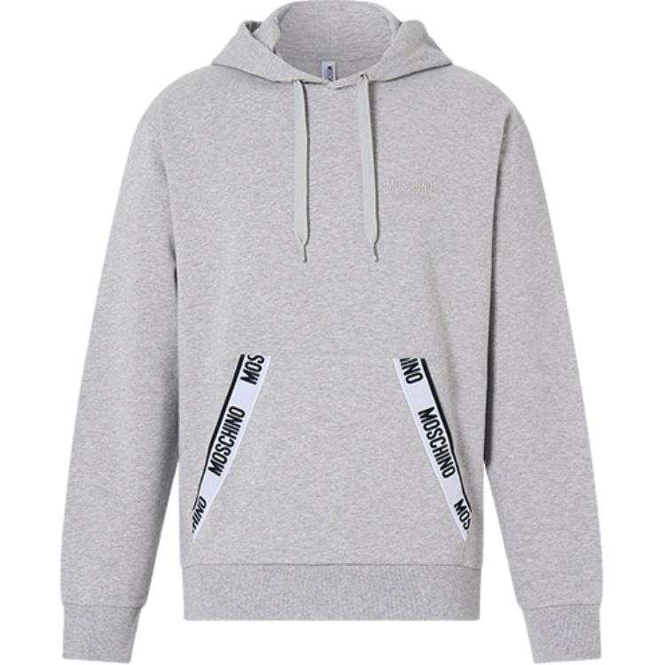 MOSCHINO Sweatshirts Men's Gray Crew Neck Moderate Straight Fit
