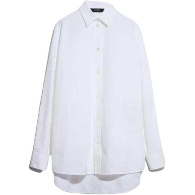 GUCCI Shirts Men's White Lapel Moderate Straight Fit