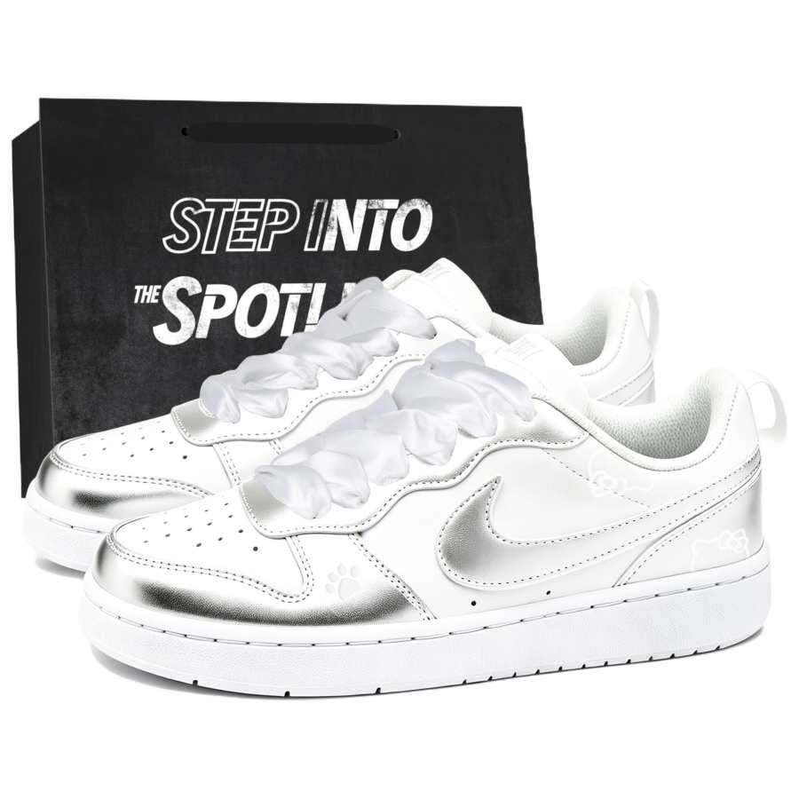 Nike Nike Court Borough Skateboard Shoes Women's Low Top Silver