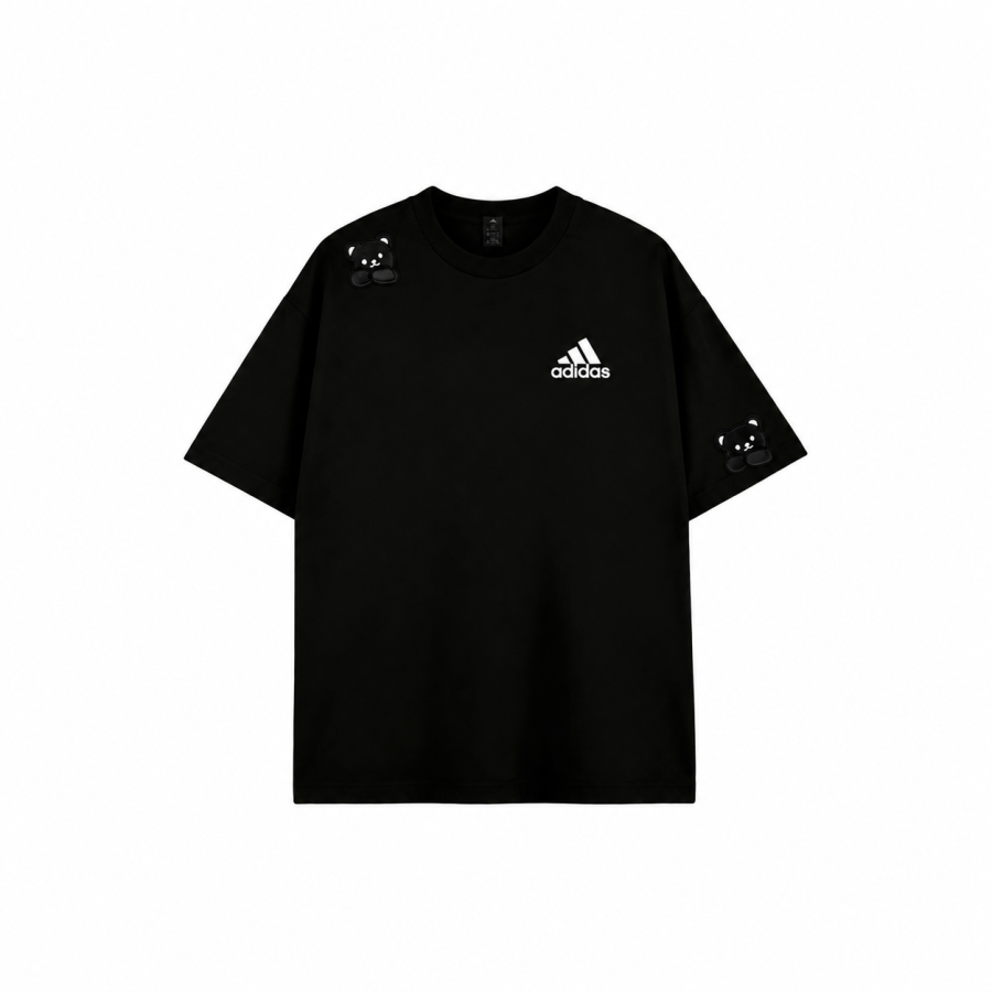 Adidas Adidas MUST HAVES T Shirts Unisex Graffiti Black Crew Neck Moderate Nipped In Waist