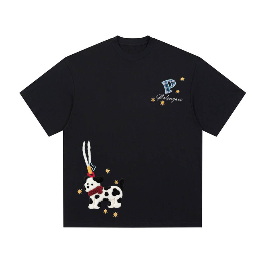 PAL ONGACO T Shirts Unisex Black Crew Neck Moderate Straight Fit