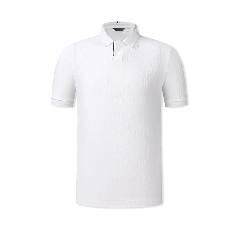FILA Golf Polo Shirts Men's Jade White Lapel Moderate Straight Fit