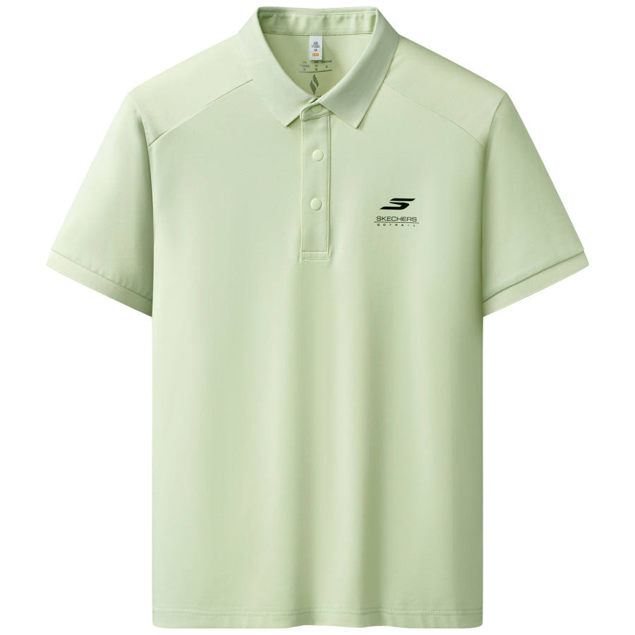 Skechers Classic Multicolor Collection Polo Shirts Men's Forest Light Green Polo Collar Thin Straight Fit