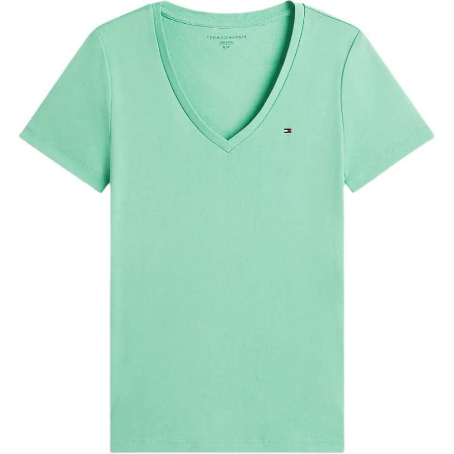 Tommy Hilfiger T Shirts Women's Green V Neck
