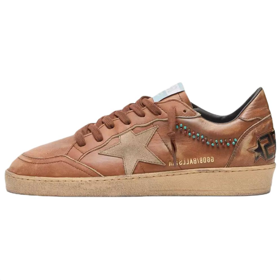 Golden Goose Ball Star Skateboard Shoes Men's Low Top Brown