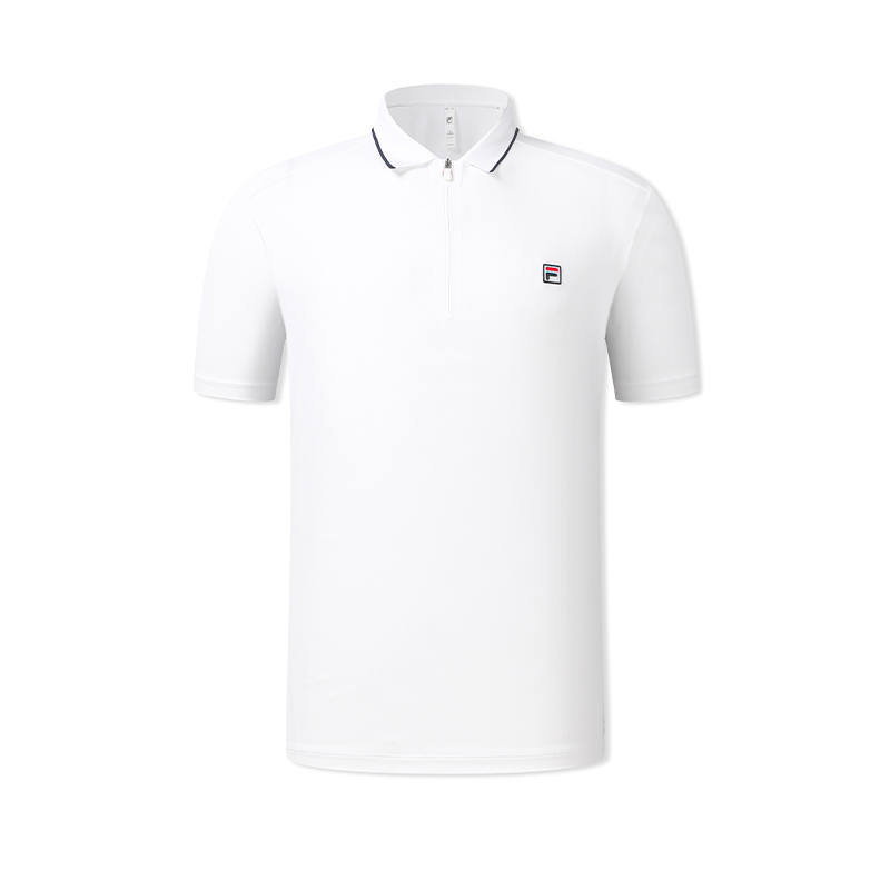 FILA Tennis Polo Shirts Men's Jade White Polo Collar Moderate Straight Fit
