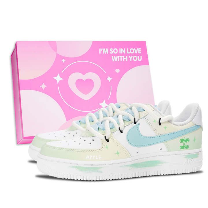 Nike Nike Air Force 1 Skateboard Shoes Women's Low Top White/Yellow/Green