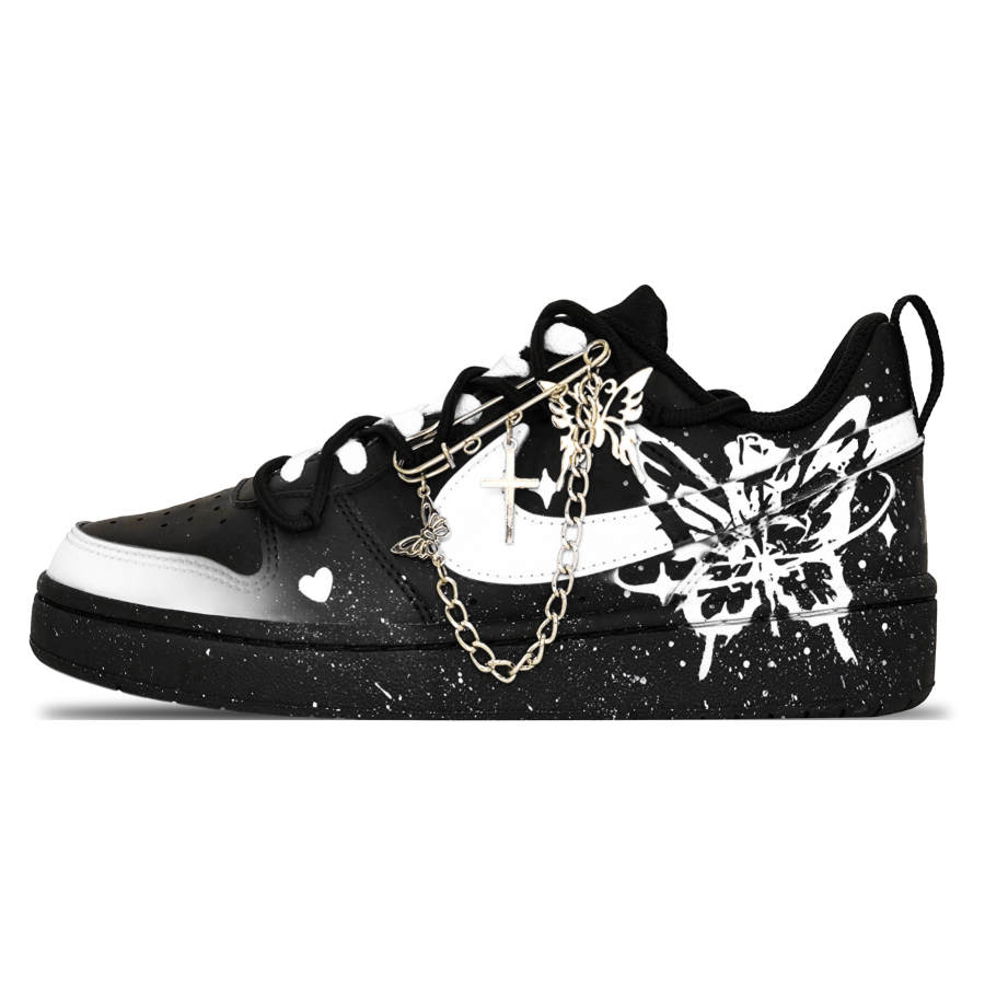 Nike Nike Court Borough Stars Butterfly Leather Low top Kids' Skateboarding Shoes Teenagers