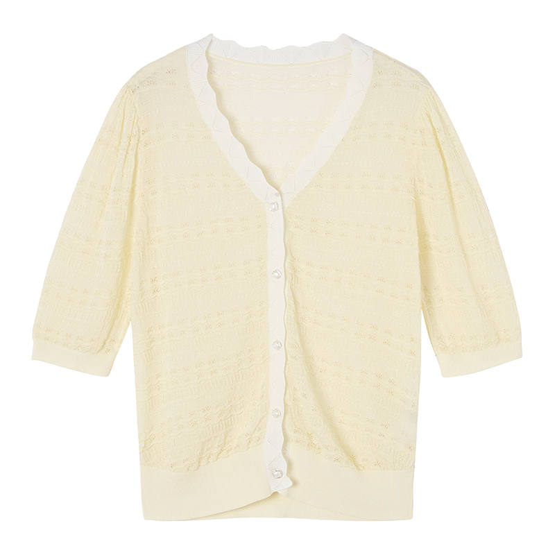 XIANGYING Knitwear Women's V Neck Thin
