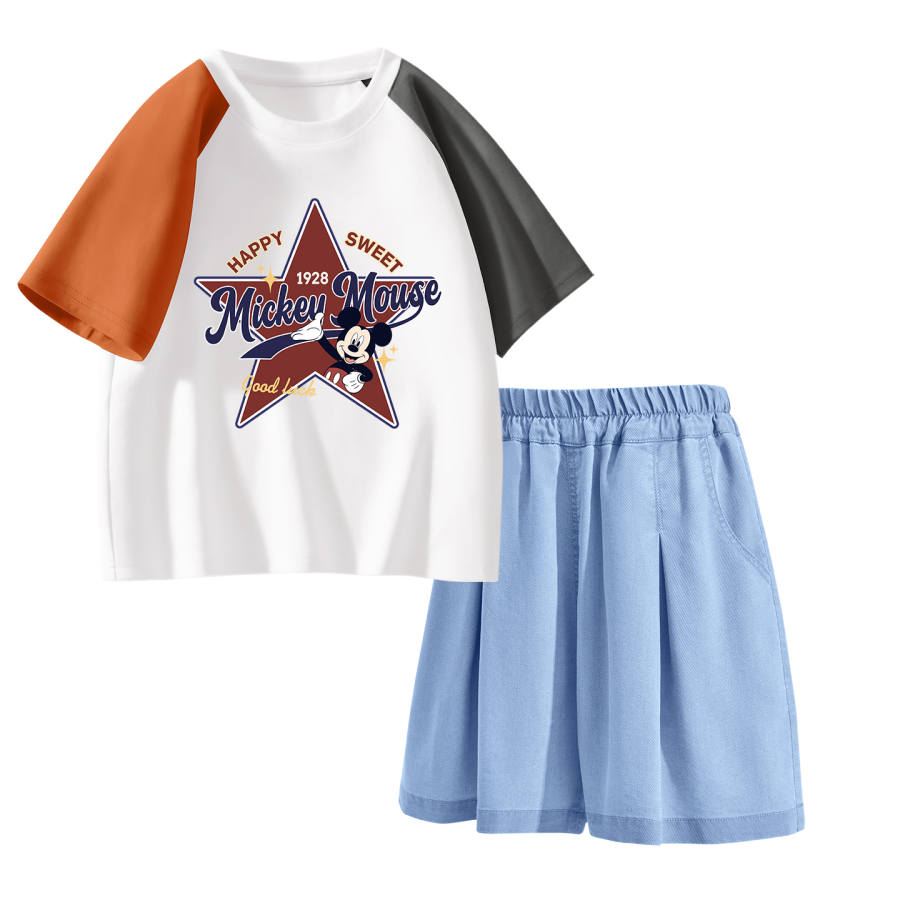 Disney Kids Casual Sportswear Crew Neck Thin Stretch