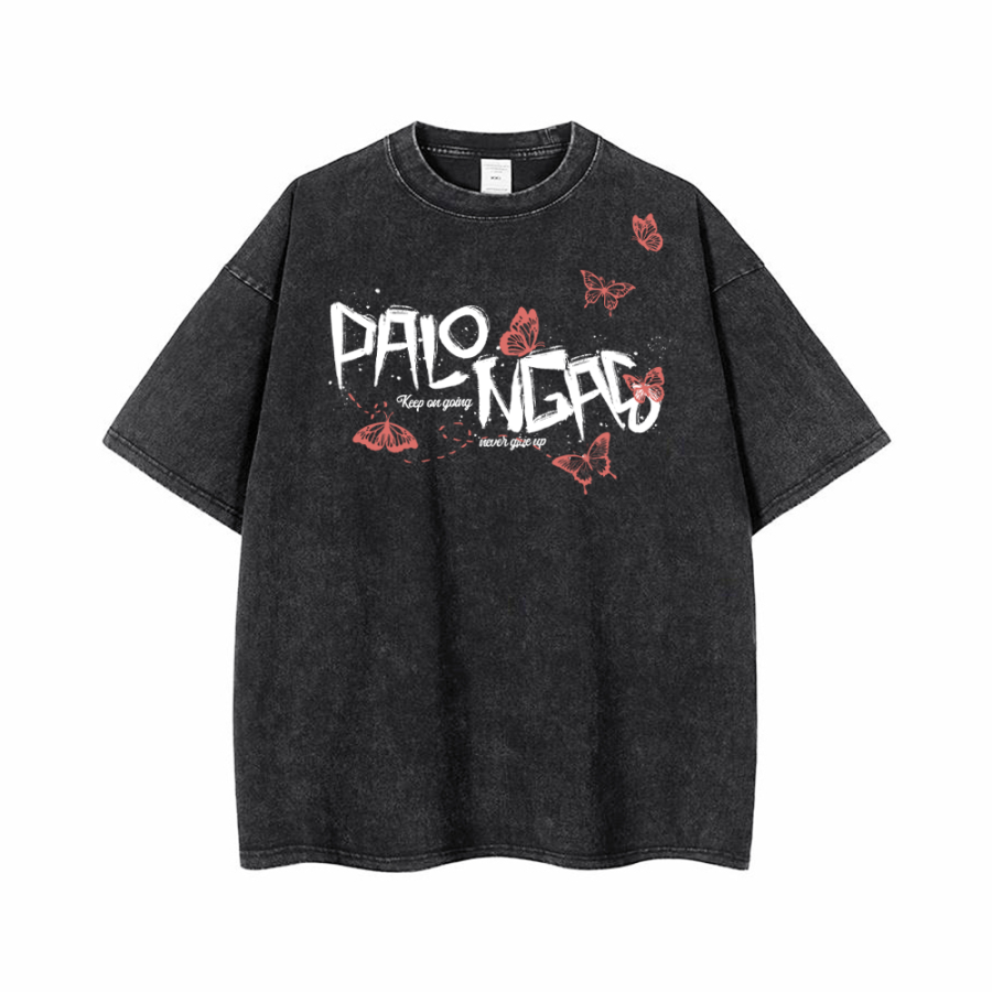 PAL ONGACO T Shirts Unisex Black Crew Neck Moderate Straight Fit