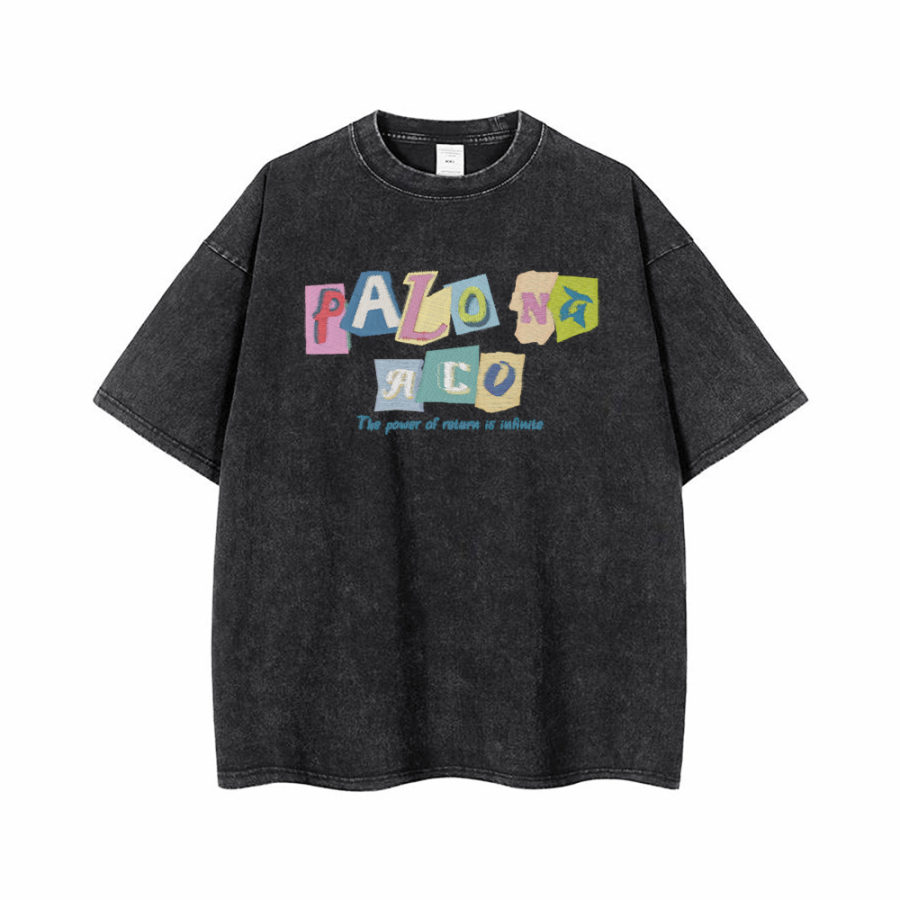 PAL ONGACO T Shirts Unisex Black Crew Neck Moderate Straight Fit