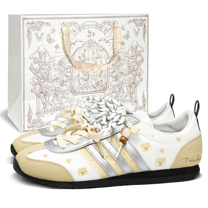 Adidas Adidas VS JOG 2.0 German Army Trainers Unisex Low Top White/Beige Yellow/Silver