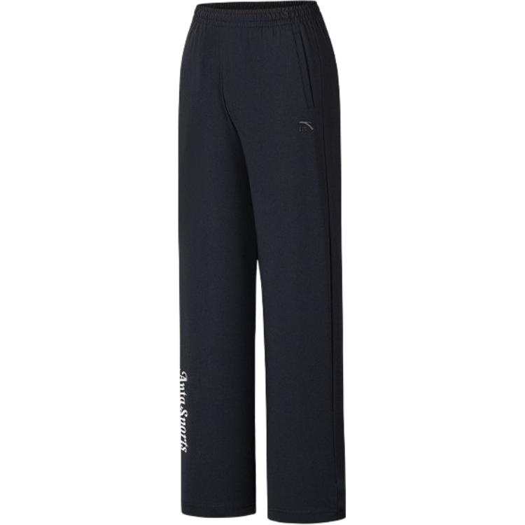 ANTA Life Collection Knitted Sweatpants Women's Black Thin Straight Fit Pants