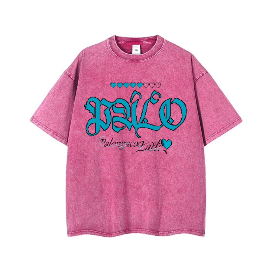 PAL ONGACO T Shirts Unisex Rose Red Crew Neck Moderate Straight Fit