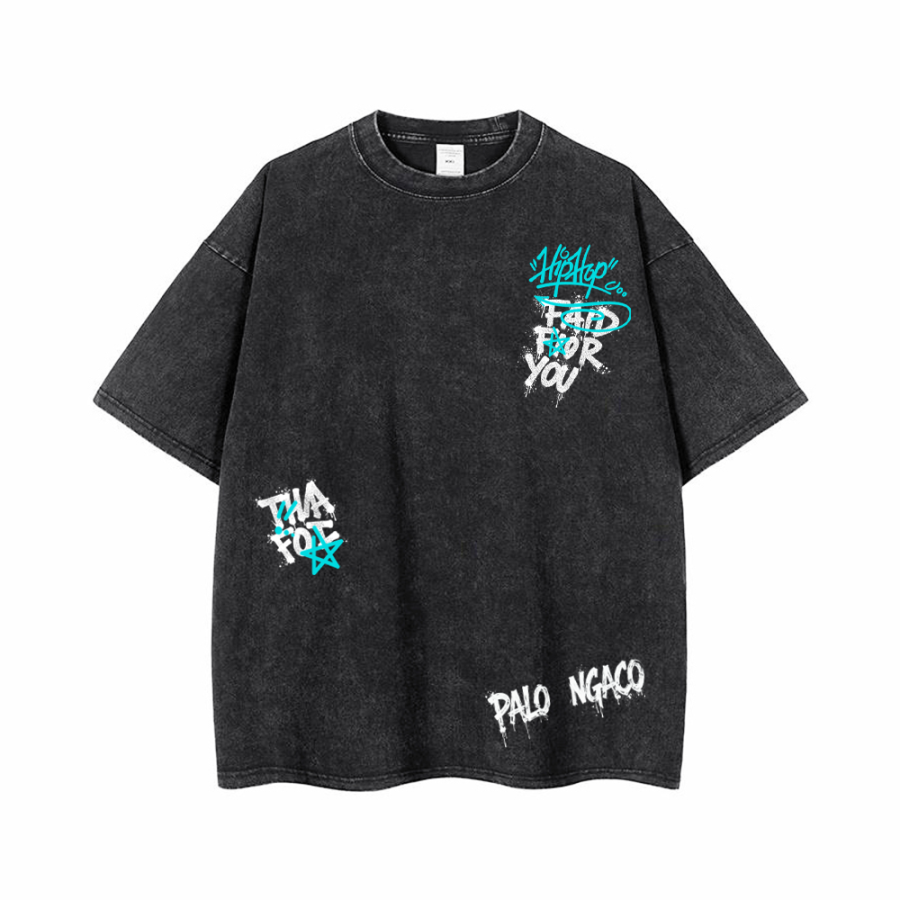 PAL ONGACO T Shirts Unisex Black Crew Neck Moderate Straight Fit