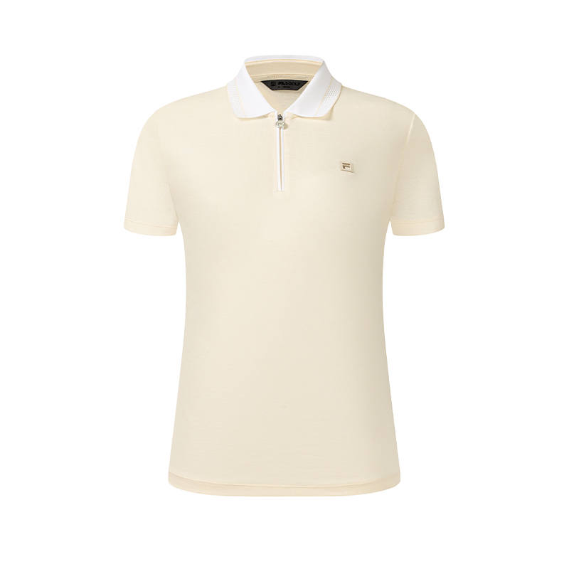 FILA Golf Polo Shirts Women's Finn Khaki Lapel Moderate Straight Fit