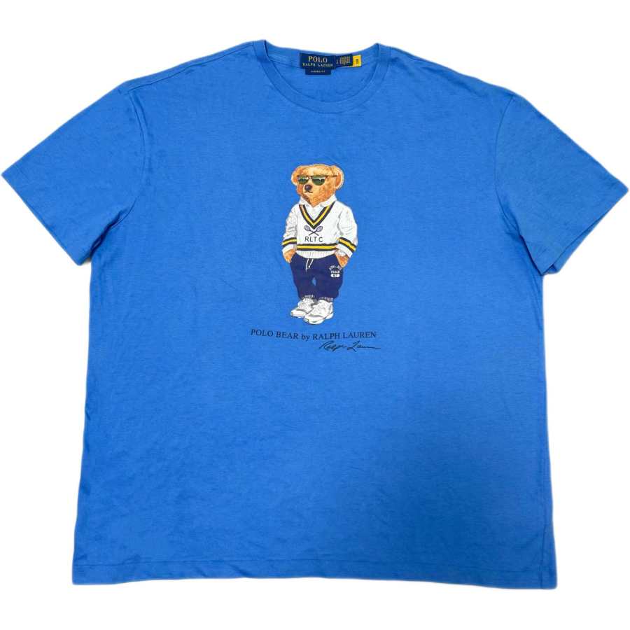 Polo Ralph Lauren Polo Bear T Shirts Men's Blue Crew Neck Moderate Straight Fit