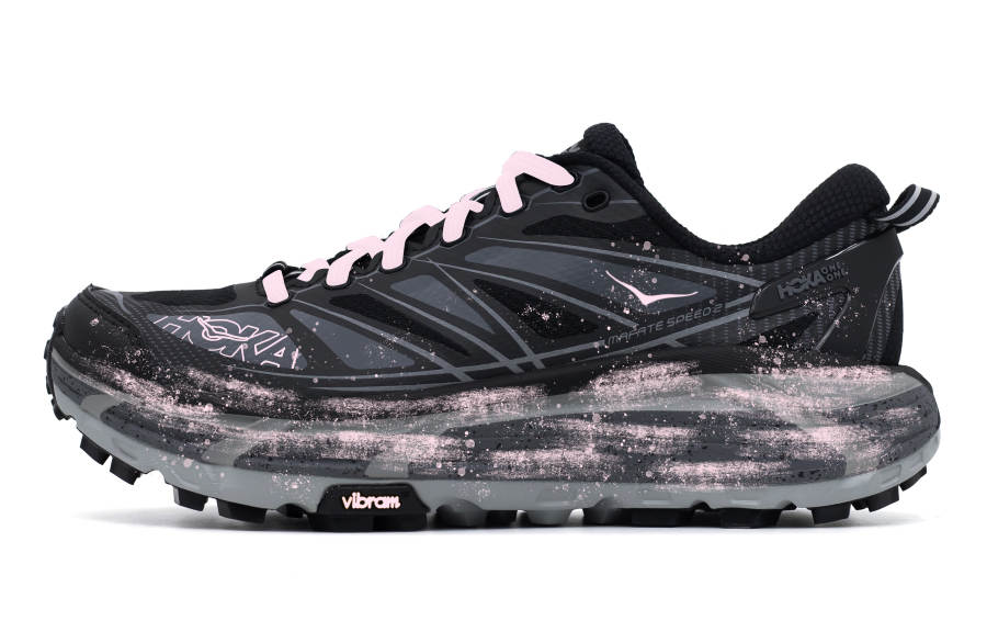 HOKA ONE ONE Mafate Speed 2 Running Shoes Unisex Low Top Black/Pink