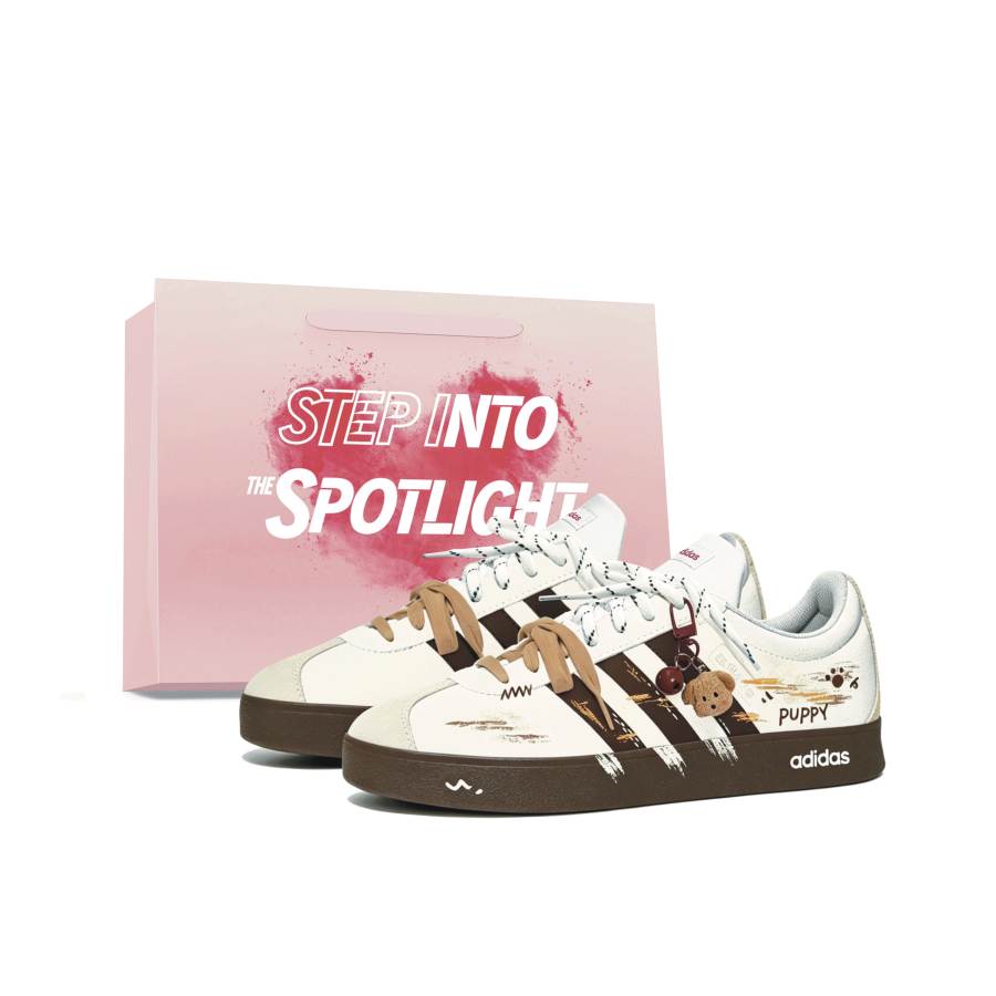 Adidas Adidas VL COURT 2.0 Skateboard Shoes Unisex Low Top Beige/Brown