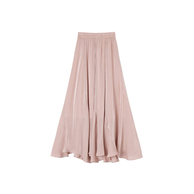 XIANGYING Casual Long Skirts Women's Silver Peony Moderate Long Skirt