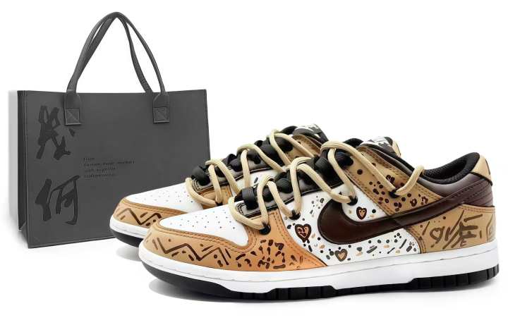Nike Nike Dunk Skateboard Shoes Women's Low Top White/Brown/Coffee