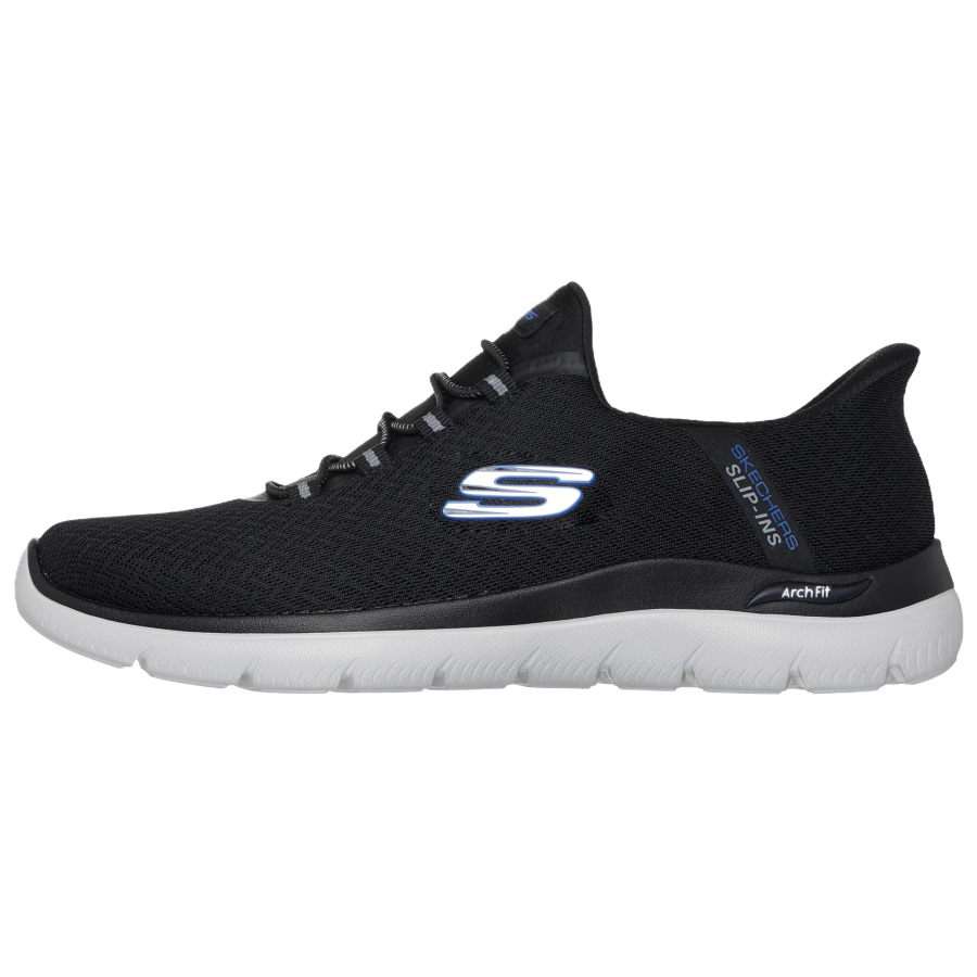 Skechers Arch Fit Walking Shoes Men's Black Blue
