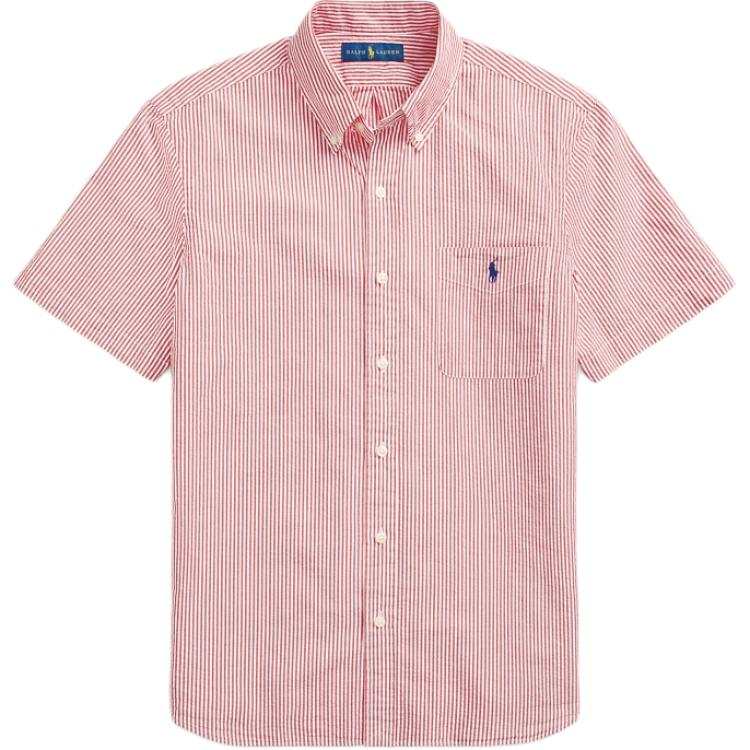 Polo Ralph Lauren Shirts Men's Red Turndown Pointed Collar Moderate