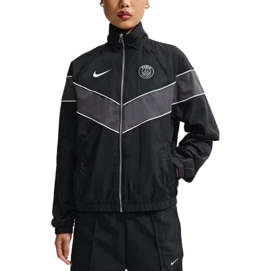 Nike Nike Paris Saint Germain Jackets Women's Black/Charcoal Gray/White/White Stand Collar Moderate Other