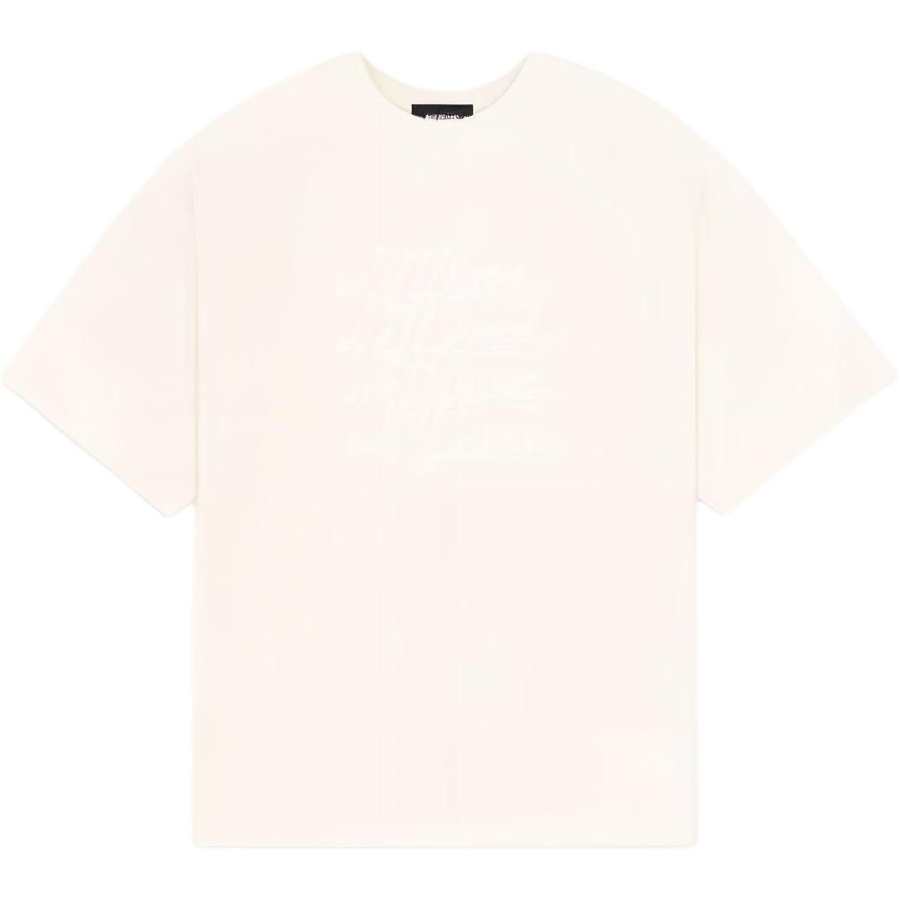 WE11DONE WE11DONE T Shirts Unisex Ecru Crew Neck Moderate