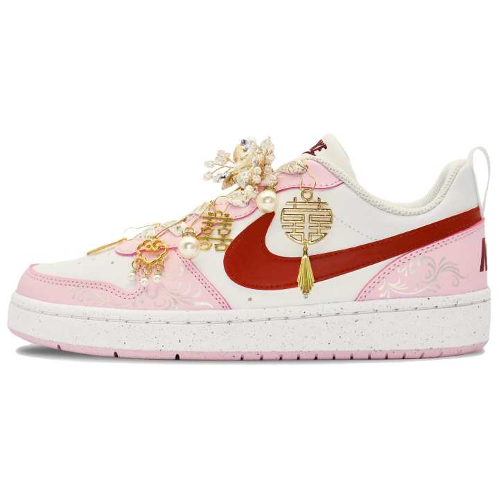 Nike Nike Court Borough Skateboard Shoes Women's Low Top Pink/Silver/White/Red