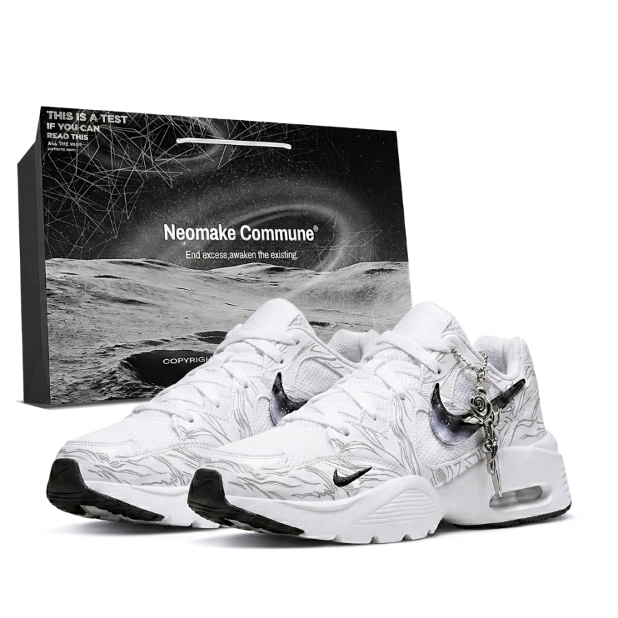 Nike Nike Air Max Fusion Running Shoes Unisex Low Top White Black Silver Colorway