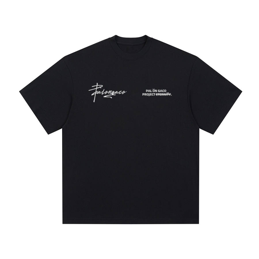 PAL ONGACO T Shirts Unisex Black Crew Neck Moderate Straight Fit
