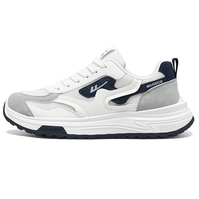 WARRIOR Casual Shoes Men's Low Top Beige Gray Blue, Beige Red Blue, Black
