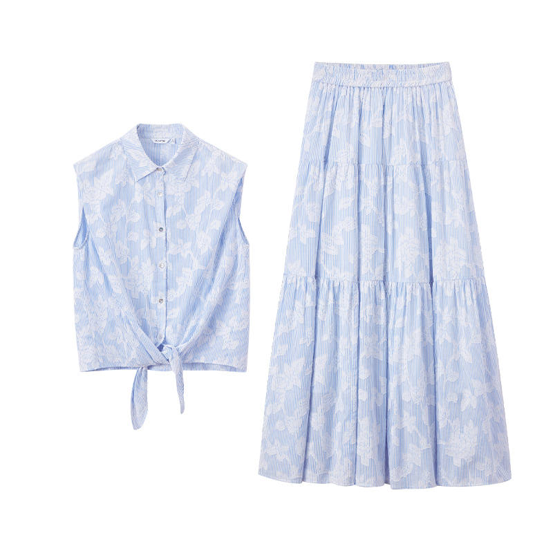 XIANGYING Casual Suits Women's Nautical Blue Thin