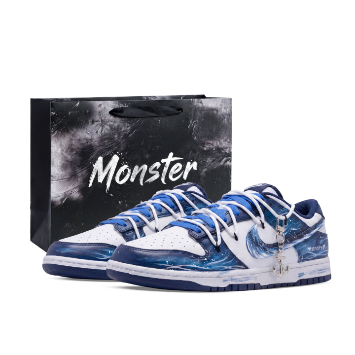 Nike Nike Dunk Skateboard Shoes Unisex Low Top White/Blue/Gray