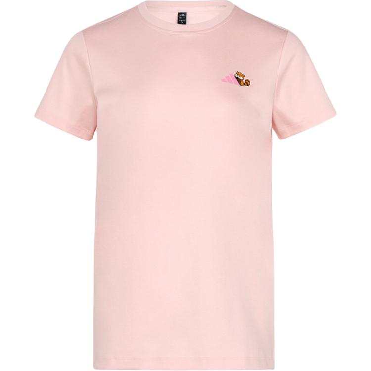 Adidas Adidas T Shirts Women's Pink Crew Neck Moderate Straight Fit
