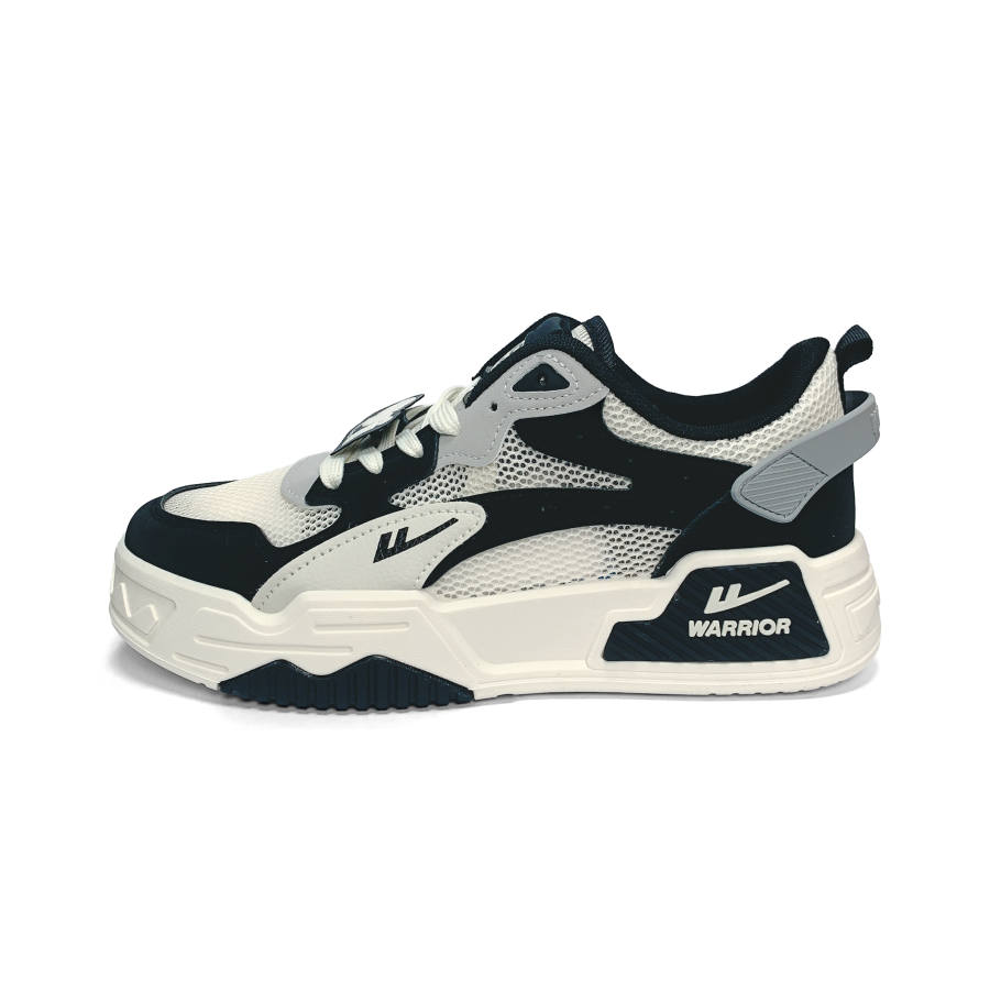 WARRIOR Skateboard Shoes Men's Low Top Beige Black Gray