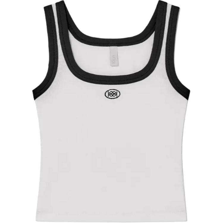 Emis Tank Tops Women's Ecru Black Square Collar Moderate Other