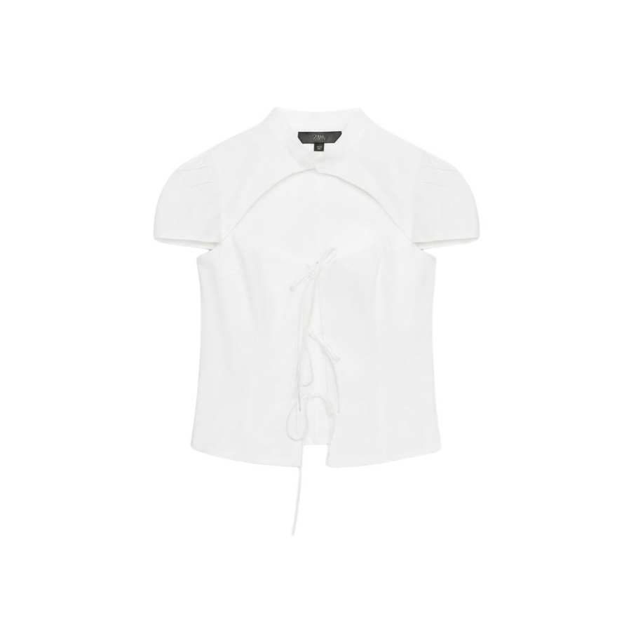 ZARA Shirts Women's White Crew Neck