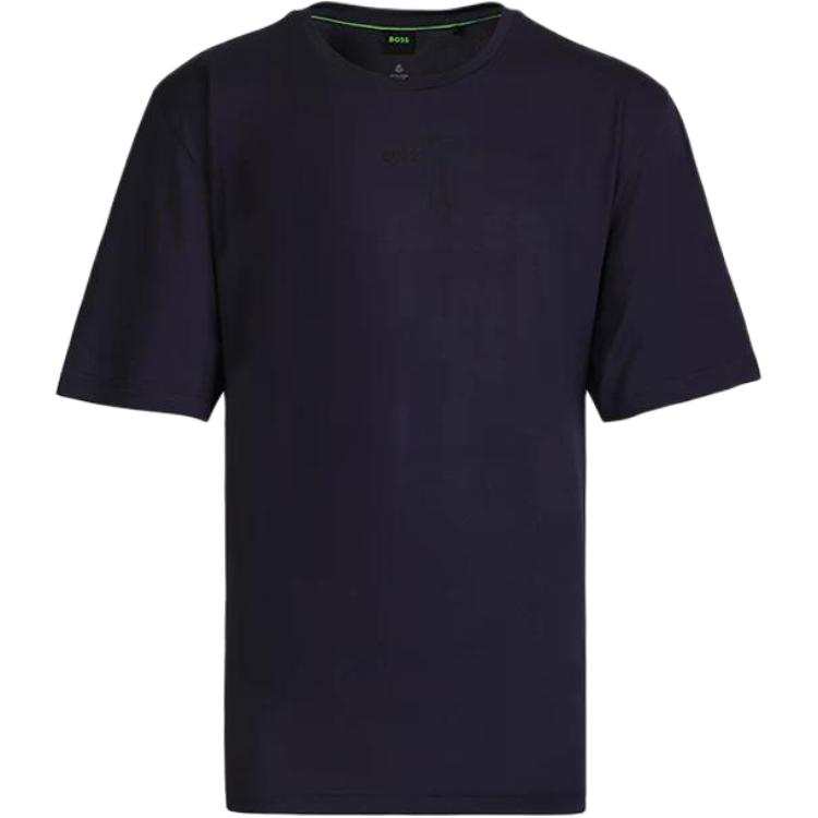 HUGO BOSS T Shirts Men's Navy Blue Crew Neck Moderate Straight Fit