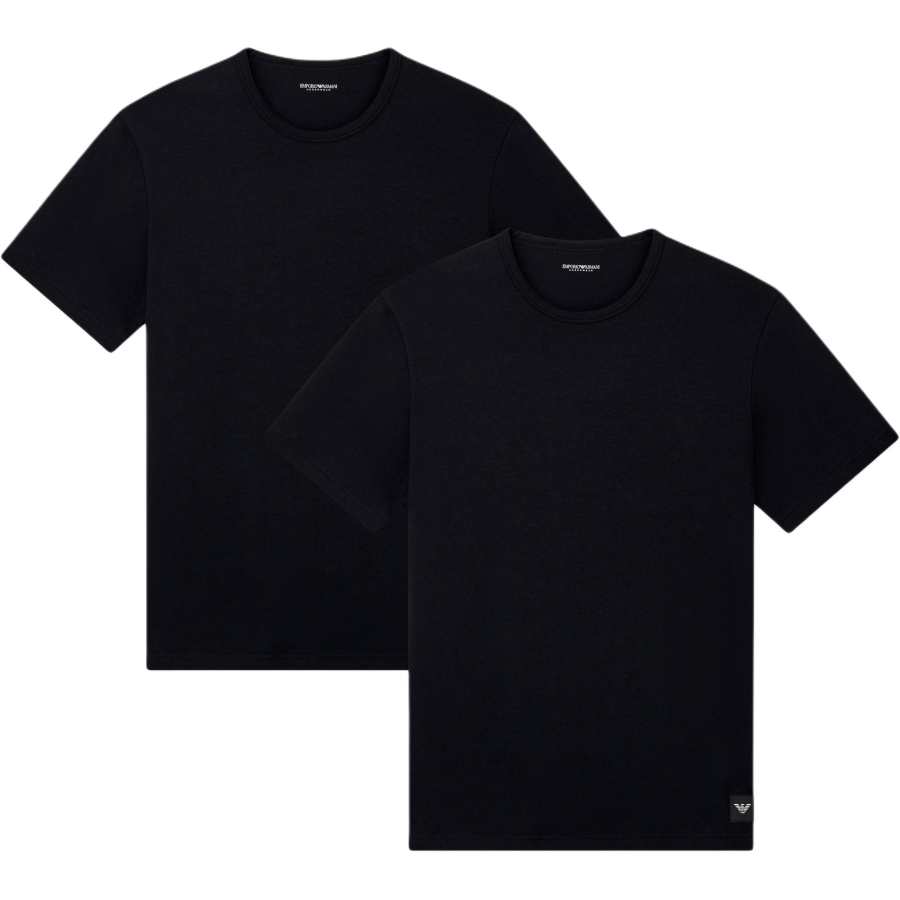 EMPORIO ARMANI T Shirts Men's Black Crew Neck Moderate Straight Fit