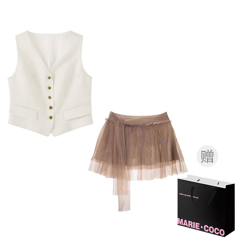 MARIE·COCO Two Piece Skirt Sets Women's Irregular Moderate Short Skirt