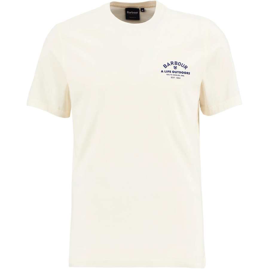 BARBOUR T Shirts Men's Beige Crew Neck Moderate Straight Fit
