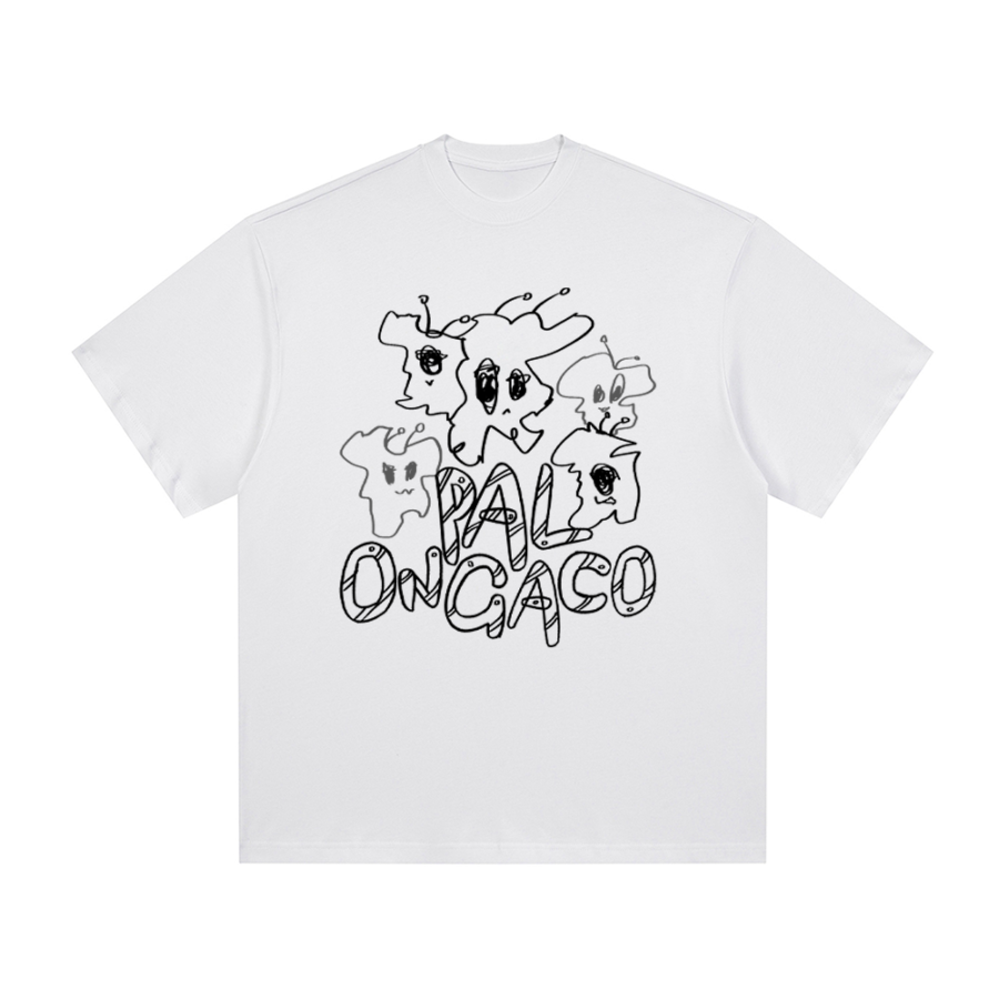 PAL ONGACO T Shirts Unisex White Crew Neck Moderate Straight Fit