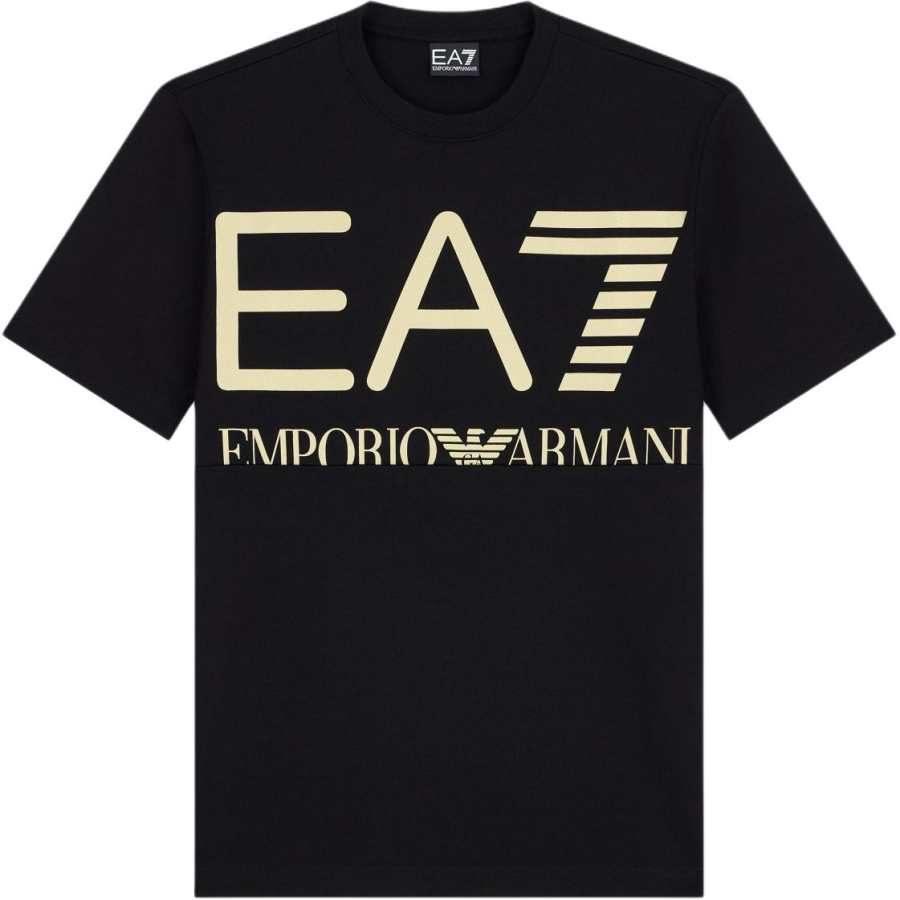 EMPORIO ARMANI EA7 T Shirts Men's Black Crew Neck Moderate Straight Fit