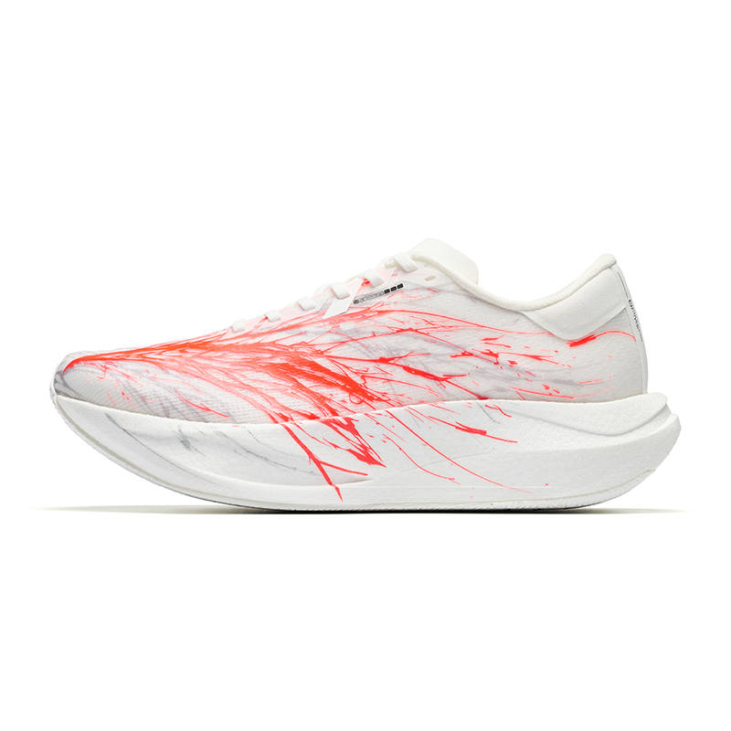 ANTA Zone 2 Heart Rate SE Running Shoes Men's Low Top Papyrus White/Neon Bright Dark Red