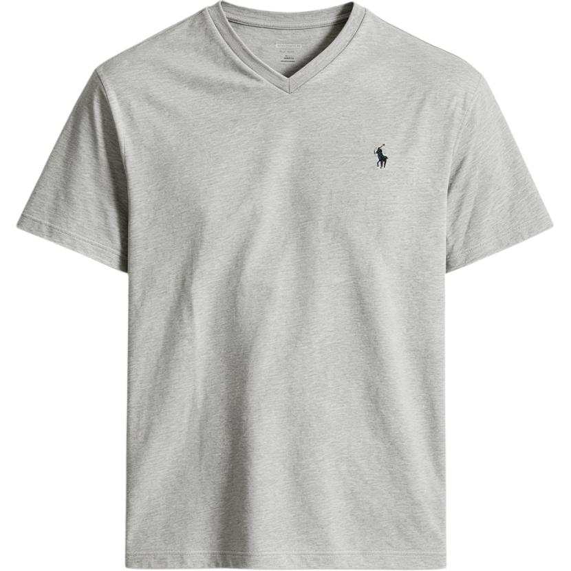 Polo Ralph Lauren T Shirts Men's Gray V Neck Moderate Straight Fit