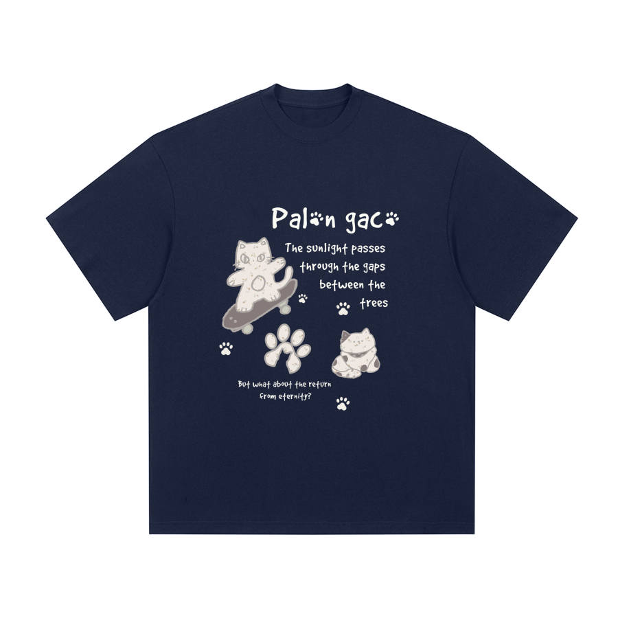 PAL ONGACO T Shirts Unisex Navy Blue Crew Neck Moderate