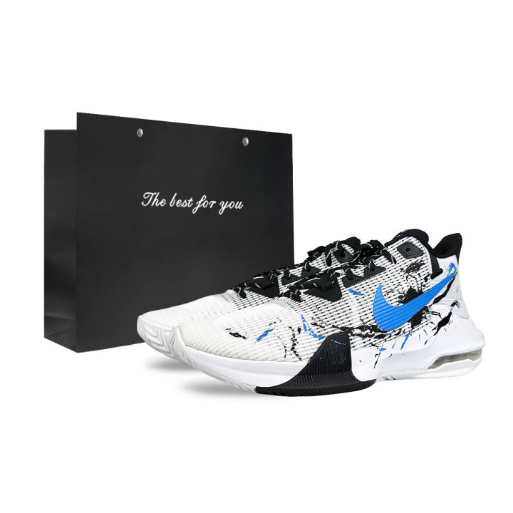 Nike Nike Air Max Impact 3 Cushioning Slip Resistant Abrasion Resistant Low top Basketball Shoes Men's Black White Blue